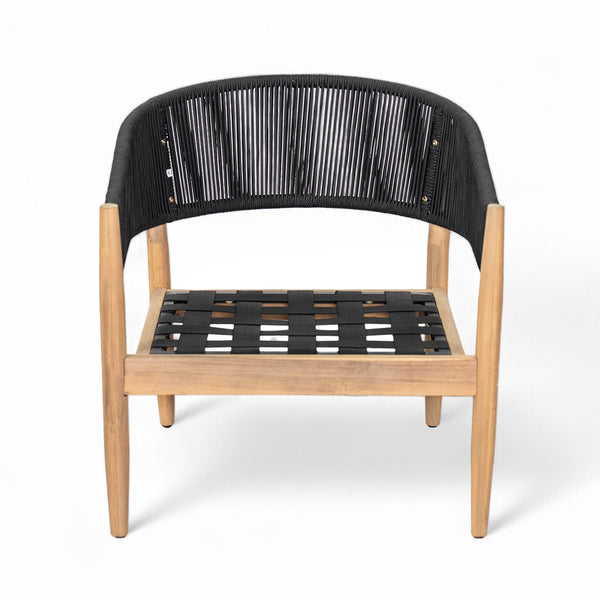 English Elm Christopher Knight Home® - Verona Outdoor Club Chairs Set Of 2 - Stylish Acacia Wood, Beige Cushions & Black Rope Accents N775P309256B