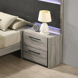 Lenca 2-Drawer Nightstand in Weathered Gray - Rustic Elegance, Ample Storage, Smooth Drawer Glides - 26.1