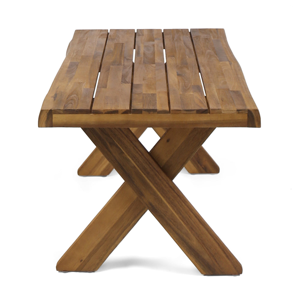 English Elm Set of 3 Acacia Wood Rope Woven Outdoor Lounge Chairs with Sandblast Table N769P326314T_2_62534.00