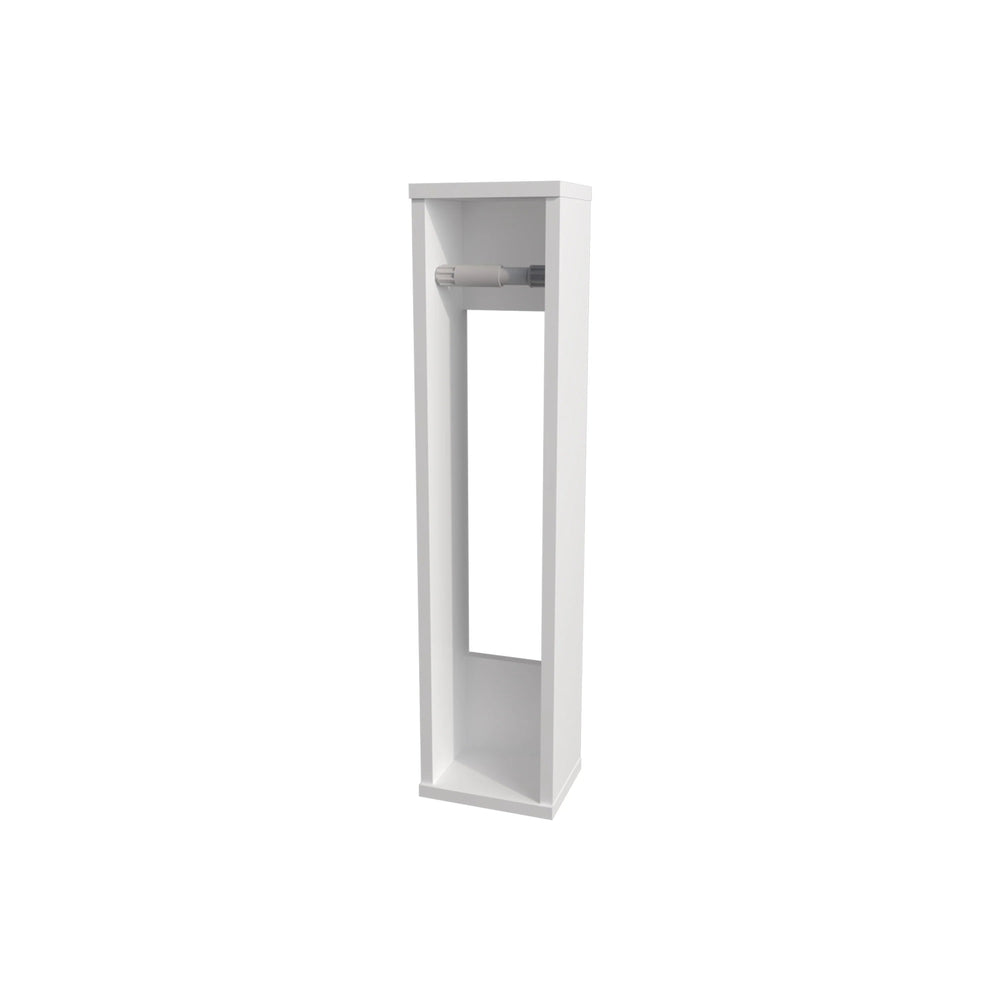 English Elm White Minimalist Toilet Paper Holder Wall Mounted 28" High Modern White Finish Particleboard Design B062P252178