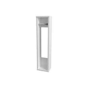 English Elm White Minimalist Toilet Paper Holder Wall Mounted 28" High Modern White Finish Particleboard Design B062P252178