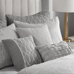 English Elm 10-piece California King Velvet Jacquard Comforter Set Layered Bedding with Microfiber Shams Grey B035P482945