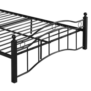 English Elm Christopher Knight Home® - KING Metal Bed Frame King Size Platform Bed with Geometric Headboard, Sturdy Iron, Underbed Storage Opportunity Black 79.25 L x 28.75 W x 3.5 H 63298.00FBLK-K-UK