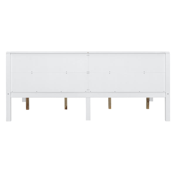 English Elm Twin Daybed Frame Solid Pine Sofa Bed for Guest Room Studio or Teen Bedroom White N708P266726K