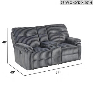 English Elm Comfy Velvet Reclining Loveseat with Chaise Cushioning and Console for Media Rooms B078P473037