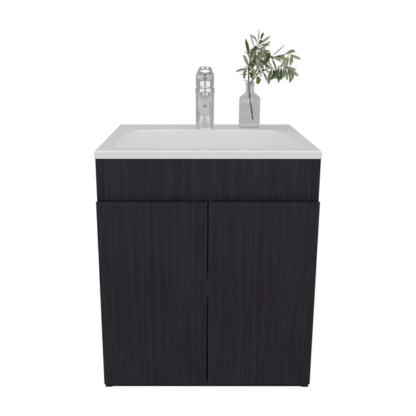 English Elm Dublin Floating Bathroom Vanity with Vessel Sink Matte Black Wall Mounted Modern B092P439914