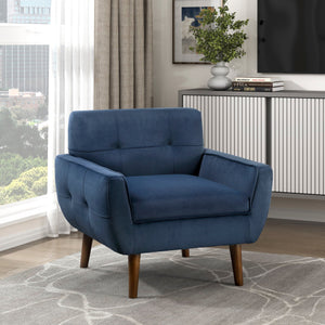 English Elm Navy Velvet Accent Chair with Tufted Back, Plush Cushion, Contemporary Armchair for Living Room B011P283266