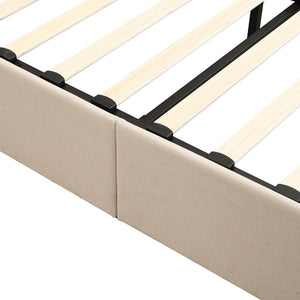 English Elm Queen Linen Upholstered Platform Bed with Hydraulic Lift Storage and Padded Headboard N708P201552A