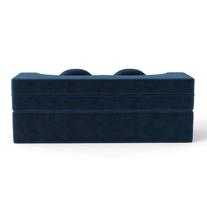 English Elm Folding Foam Futon Sofa Sleeper Twin Size Floor Lounger for Guest or Studio Use Blue W2353P386232