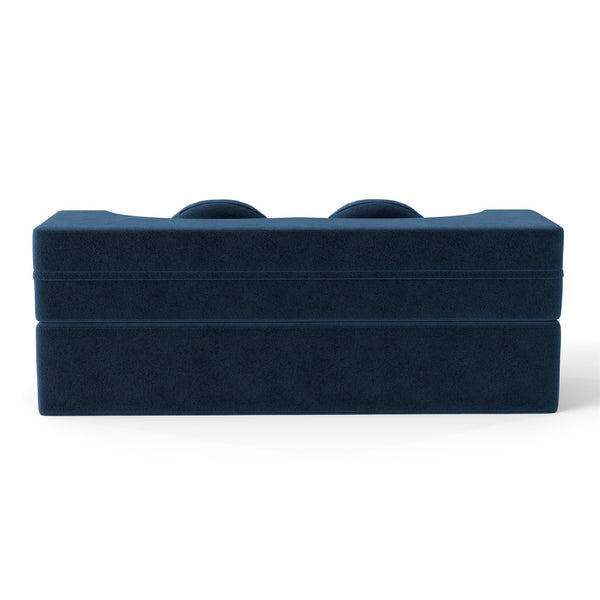 English Elm Folding Foam Futon Sofa Sleeper Twin Size Floor Lounger for Guest or Studio Use Blue W2353P386232