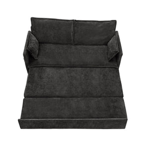 English Elm 59.5" Chenille Sleeper Sofa with Usb Charging Storage and Firm Foam Support W2606P301327