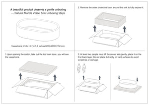 English Elm White Natural Marble Vessel Sink - Semi-Polished Elegance, Durable Design For Luxurious Bathrooms W1696P333273-GIGA