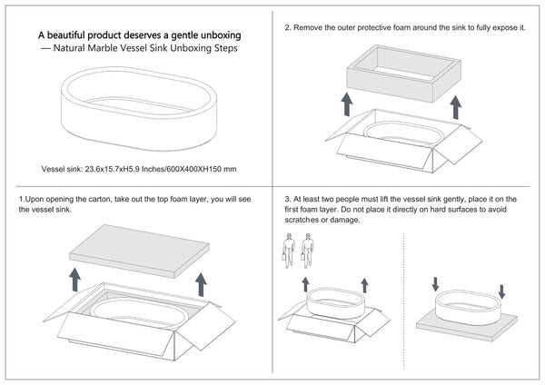 English Elm White Natural Marble Vessel Sink - Semi-Polished Elegance, Durable Design For Luxurious Bathrooms W1696P333273-GIGA