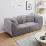 English Elm 79 Inch Sofa, Comfy Sofa Couch With Deep Seats Modern Sofa- 2 Seater Sofa, Couch For Living Room Apartment Lounge Grey