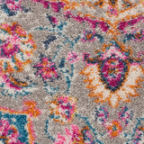 Nourison Passion PSN22 Machine Made Power-loomed Narrow Border Indoor Only Transitional Bohemian Rug Grey,Multi, Grey 100% Polypropylene 99446014368