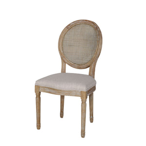 English Elm Christopher Knight Home® - DININGCHAIR Elegant Wicker & Fabric Dining Seat with Carved Legs Distressed Finish for Stylish Homes Beige 65165.00BGE