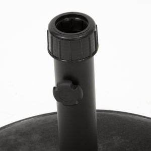English Elm Christopher Knight Home® - UM-HOLDER heavy-duty round concrete base 55 lbs for umbrella stability, low-profile 25.25x22.5x4.8 inches Black 54756.00BLK