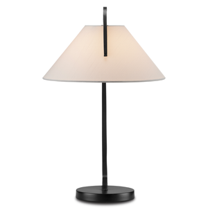 Frey Stylish Black Desk Lamp with Off-White Shade – Mid-Century Modern Design for Your Office