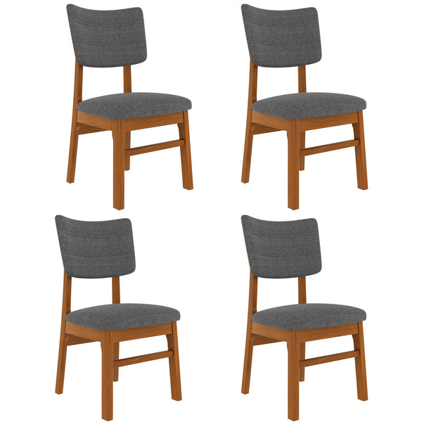 English Elm Dining Chairs Set Of 4 - Stylish Armless Wooden Mid-Century Modern Design For Your Dining Room N752P271224E