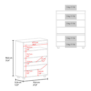 English Elm Moab Multi-Tier Shoe Rack in White/Macadamia — Space-Saving Engineered Wood Organizer for Entryway B092P315572
