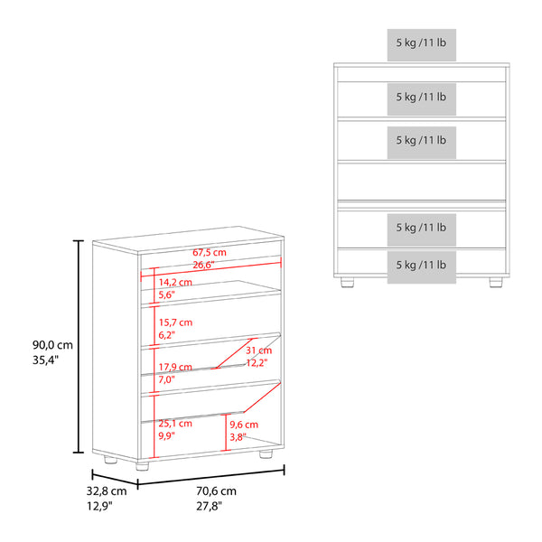 English Elm Moab Multi-Tier Shoe Rack in White/Macadamia — Space-Saving Engineered Wood Organizer for Entryway B092P315572