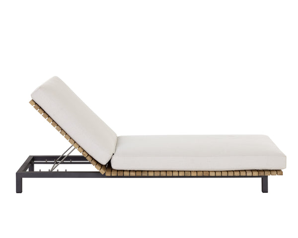 Sunpan Geneve Lounger - Elegant Outdoor Seating with Teak Wood Frame & Durable UV-Resistant Upholstery