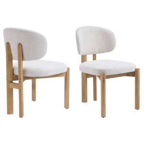 English Elm Christopher Knight Home® - Beige Upholstered Dining Chairs Set Of 2 – Scandinavian Style With Ergonomic Comfort & Natural Frame N768P341563N