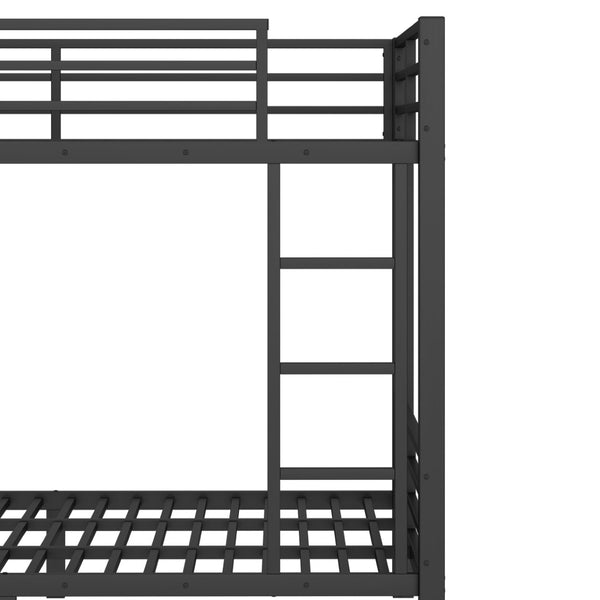 English Elm Queen Over Queen Metal Bunk Bed With Storage Shelves & Drawers - Stylish Space-Saving Solution For Teens W1580S00235-GIGA