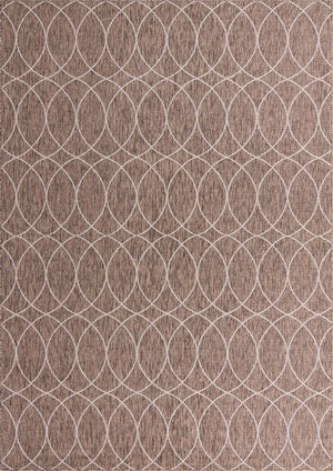 Unique Loom Outdoor Trellis Gitter Machine Made Trellis Rug Brown, Ivory 10' 0" x 14' 1"