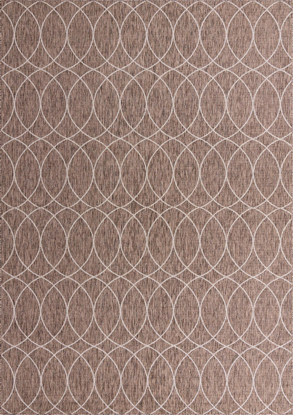 Unique Loom Outdoor Trellis Gitter Machine Made Trellis Rug Brown, Ivory 10' 0" x 14' 1"