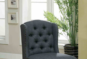 English Elm Rustic 2Pc Counter Height Chair Set With Wingback Design, Distressed Trim & Antique Black Finish B2741P408967-GIGA