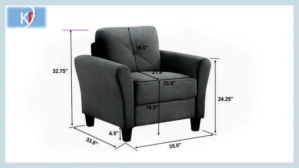 English Elm Couch Luxurious Black Velvet Sectional Set 1+2+3 - Modern Comfort For Stylish Living Spaces! W2121S00011