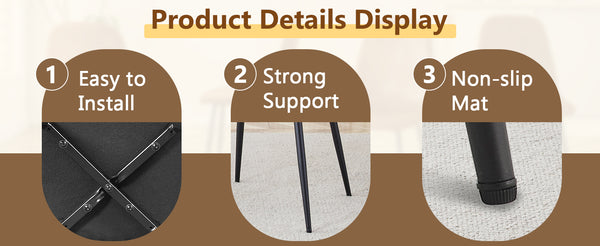 English Elm Table and Chair Set Sunburst Mdf Round Dining for Six with Dual Shelf Black Metal Legs W1151S03850
