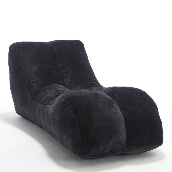 English Elm Creative Bean Bag Sofa Chair with Plush Superfiber Cover and Soft Foam Filling for Luxe Comfort Black W1996P266264