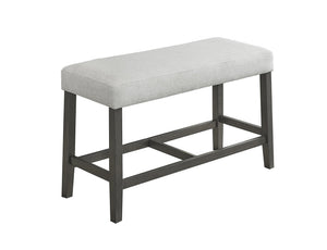 English Elm Luna Upholstered Counter Height Bench Polyester Fabric Seat with Wooden Footrest Support B2749P413406