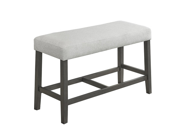 English Elm Luna Upholstered Counter Height Bench Polyester Fabric Seat with Wooden Footrest Support B2749P413406
