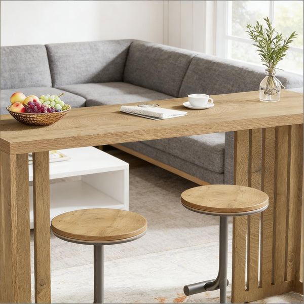 English Elm Wood Solid Fir Console Table Handcrafted Farmhouse Style for Entryway or Sofa T3971P447527