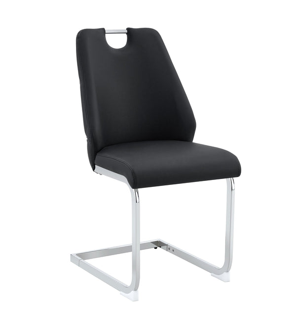 English Elm Dining Chairs Set Of 4, Modern Black Faux Leather With Gold Mesh, High-Back Comfort For Any Room W3493P356395