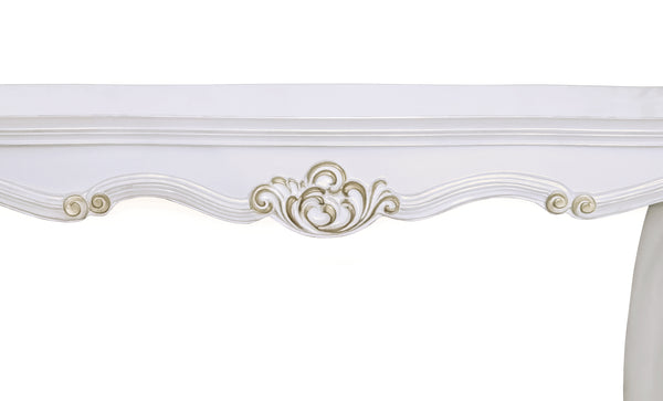 English Elm Vendome Elegant Antique Pearl Finish Sofa Table with Scrolled Legs, Bottom Shelf & Apron Trim B2726P263494