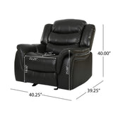 Christopher Knight Home® Noble House Classic Design, Black Berry Pu Upholstery, Glider Recliner