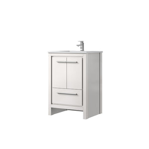 English Elm White Bath Vanity With Quartz Top & Chrome Faucet Set - Stylish Storage For Your Modern Bathroom B2731P259270-GIGA