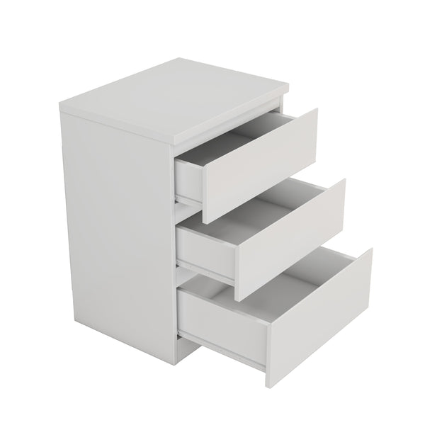 English Elm 19.7-inch Matte Finish Nightstand with Touch Release Drawers for Minimalist Bedrooms White W3151P407888