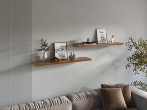 English Elm Shelves - Stylish Walnut Finish Storage Solution With 2 Compact Shelves For Modern Living Rooms B097P395884-GIGA