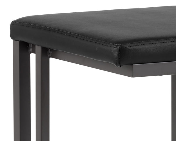 Sunpan Boone Modern Industrial Backless Stool Set of 2 - Durable Cantilever Design for Home or Bar Use Grey / Onyx