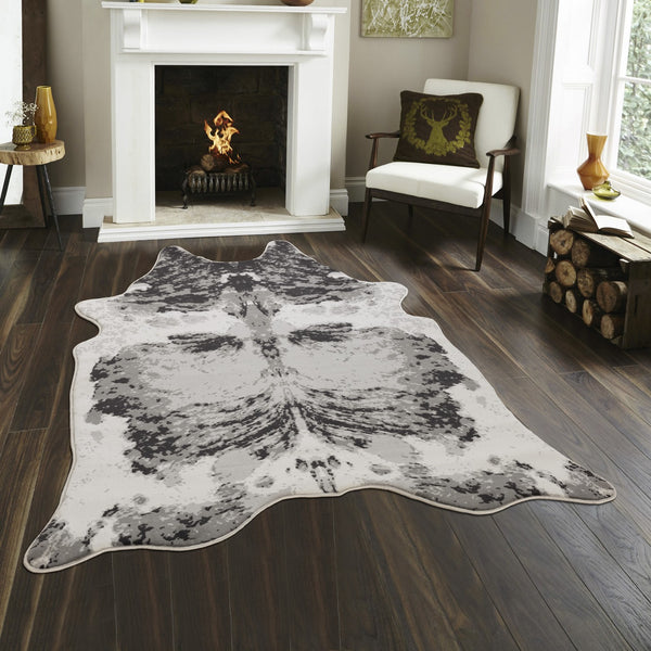 English Elm Hide Gray & Silver 5 Ft. X 7 Ft. Area Rug - Soft, Durable, Kid & Pet-Friendly For Modern Spaces B186P316851