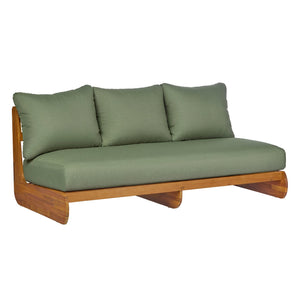 English Elm Outdoor Acacia Wood Three Seat Sofa with Thick Foam Cushions for Patio Living N773P302635G