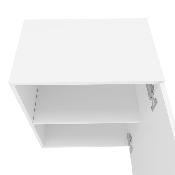 English Elm Wall Engineered Wood Cabinet with Single Door and Two Shelves for Kitchen Storage, Modern Durable Design White 25.59 L x 21.26 W x 4.33 H B097P250865