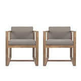 Christopher Knight Home® - Noble House - - Solid Wood Dining Chair With Armrests Grey (Set Of 2)