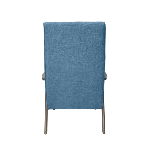 English Elm Christopher Knight Home® - Accent Chair Mid-Century Blue Upholstered Tufted Accent with Rubberwood Frame, Plush 25.75"W x 39"H 66106.00FBLU