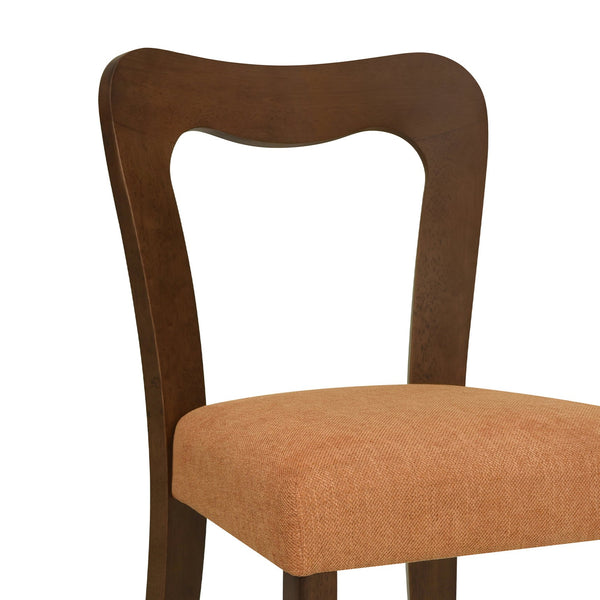 English Elm Christopher Knight Home® - Dining Chair Modern Set of 2 with Rounded Back and Upholstered Seat on Durable Rubberwood Frame Caramel,Walnut N771P254007W